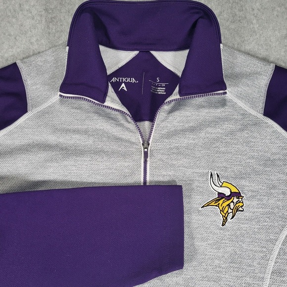 Antigua Other - Minnesota Vikings 1/4‎ Zip Antigua Mens Small Gray Purple Embroidered Logo
